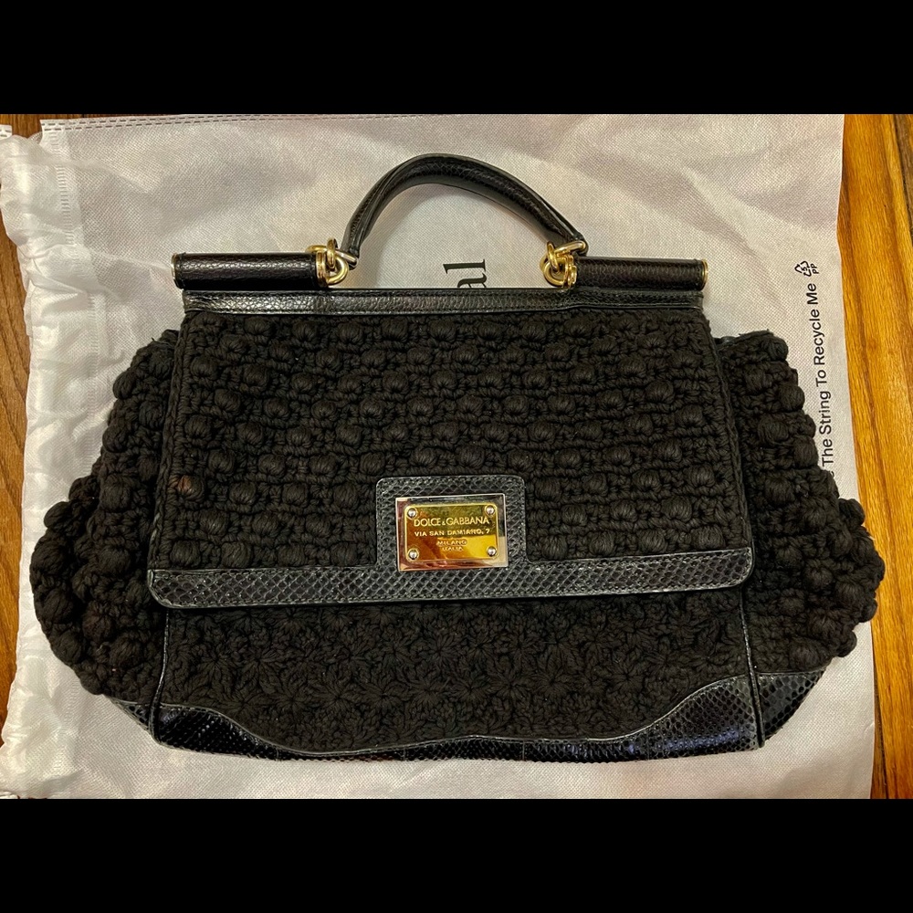 Dolce Gabbana Sicily Python Handbag